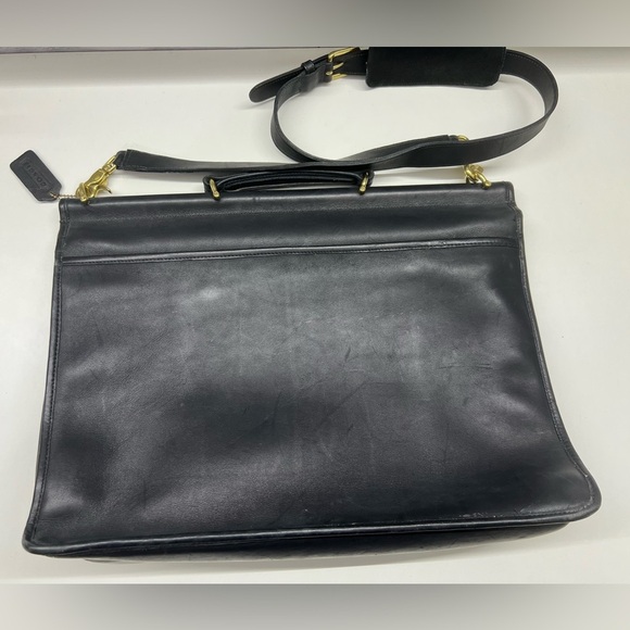 Vintage Coach Beekman Black Leather Briefcase Messenger Bag Corpcore 80s 90’s - Picture 7 of 16